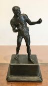 ANODISED METAL FIGURE OF A BOXER, APPROXIMATELY 20cm HIGH