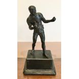 ANODISED METAL FIGURE OF A BOXER, APPROXIMATELY 20cm HIGH