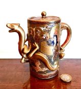 JAPANESE 20th CENTURY GILDED TEAPOT, APPROXIMATELY 13cm HIGH