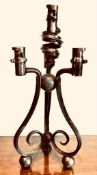 FOUR CANDLE CANDELABRUM CONSTRUCTED WITH BAYONET TYPE FITTING, APPROXIMATELY 44.5cm HIGH