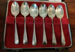 CASED SET OF SIX HALLMARKED SILVER TEASPOONS, VARIOUS DATES, BY JOSIAH WILLIAMS & CO REASONABLE