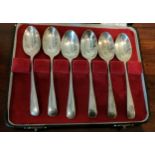 CASED SET OF SIX HALLMARKED SILVER TEASPOONS, VARIOUS DATES, BY JOSIAH WILLIAMS & CO REASONABLE