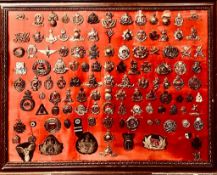 LARGE COLLECTION OF APPROXIMATELY 130 BRITISH ARMY CAP BADGES, ETC, INCLUDING ARAB LEGION BADGE,