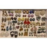 FORTY-FIVE PAIRS OF VINTAGE COSTUME JEWELLERY EARRINGS