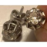 PAIR OF DIAMOND (MACHINE TESTED) AND UNMARKED WHITE METAL STUD EARRING APPROX 0.75ct, TOTAL WEIGHT