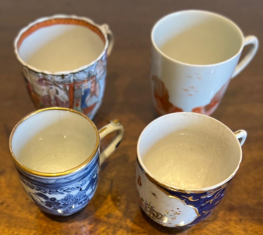 FOUR ORIENTAL 19th CENTURY CUPS