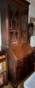 ANTIQUE MAHOGANY BUREAU BOOKCASE, APPROXIMATELY 224cm HIGH, 100cm WIDE AND 50cm DEEP