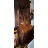 ANTIQUE MAHOGANY BUREAU BOOKCASE, APPROXIMATELY 224cm HIGH, 100cm WIDE AND 50cm DEEP