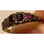 UNMARKED RING WITH ONE PINK RUBY APPROX 0.1ct, ONE PINK RUBY APPROX 0.7ct,