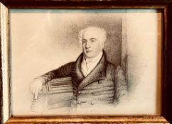 UNSIGNED PENCIL DRAWING DEPICTING WILLIAM BRIDGMAN GENTLEMAN, CIRCA 1820, GILDED FRAME,