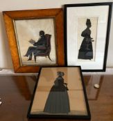 THREE FRAMED PORTRAIT SILHOUETTES, UNKNOWN SUBJECTS