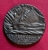 BRONZE 'SINKING OF LUSITANIA' MEDALLION, DIAMETER APPROXIMATELY 5.25cm