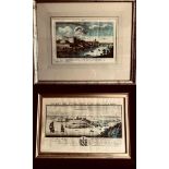 TWO ENGRAVINGS- CITY OF CHESTER, APPROXIMATELY 20 x 30cm, AND EAST VIEW TENBY CASTLE,