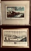 TWO ENGRAVINGS- CITY OF CHESTER, APPROXIMATELY 20 x 30cm, AND EAST VIEW TENBY CASTLE,