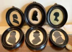 SIX 19th CENTURY SILHOUETTE PORTRAITS, SUBJECTS UNKNOWN