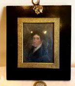 MINIATURE PORTRAIT, UNKNOWN SUBJECT, APPROXIMATELY 7.25 x 5.5cm