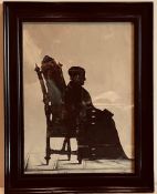 19th CENTURY SILHOUETTE PORTRAIT OF A SEATED LADY, CIRCA 1850, DETAILS AS LABEL, APPROXIMATELY 30