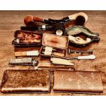 PETERSON, BARLING AND GBD NEW PIPES, AMBER HOLDERS, MEERSCHAUM CHEROOT HOLDERS, SILVER CASE ETC.