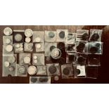APPROXIMATELY SIXTY VARIOUS SILVER AND COPPER COINS, VARIOUS DATES, AS PER IMAGES