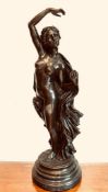 REPRODUCTION BRONZE EFFECT METAL FIGURE, APPROXIMATELY 51cm HIGH