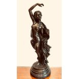 REPRODUCTION BRONZE EFFECT METAL FIGURE, APPROXIMATELY 51cm HIGH