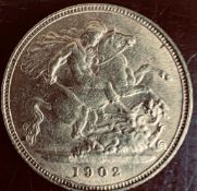 GOLD HALF SOVEREIGN, 1902