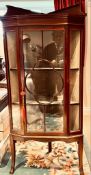 MAHOGANY CORNER DISPLAY CABINET, APPROXIMATELY 75 x 154cm