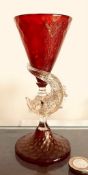 VENETIAN DRINKING GLASS, APPROXIMATELY 14cm HIGH