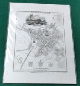 VERNOR AND HOOD TOWN PLAN OF GLOUCESTER. APPROX. 31 X 23CM