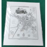 VERNOR AND HOOD TOWN PLAN OF GLOUCESTER. APPROX. 31 X 23CM