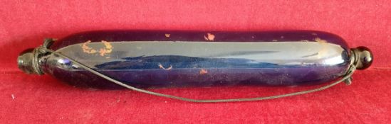 NAILSEA BLUE COLOURED GLASS ROLLING PIN. APPROX. 35CM L USED CONDITION, SLIGHT CHIPS AND CRACKS TO