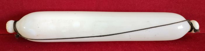 NAILSEA OPALESCENT GLASS ROLLING PIN. APPROX. 37.5CM L USED CONDITION, SLIGHT CHIPS AND CRACKS TO