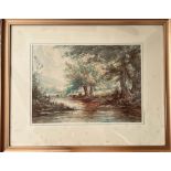 F. PEARSON FRAMED WATERCOLOUR - ON THE RIVER OUSE, SUSSEX, SIGNED TO BOTTOM RIGHT. APPROX. 24 X 33CM