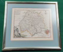 ANTIQUE MAP OF HEREFORD. 19 X 23CM