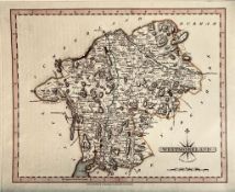 UNDATED ANTIQUE MAP OF WESTMORLAND, POSSIBLY 1809. APPROX. 24 X 30CM