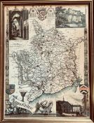 GILT FRAMED MAP OF MONMOUTHSHIRE, 1836. APPROX. 27 X 20CM