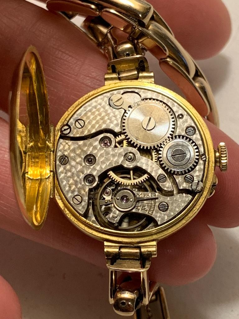 18ct GOLD POCKET WATCH WITH THIRTY-TWO 0.5ct DIAMONDS, PLUS 9ct GOLD BRACELET, TOTAL WEIGHT - Image 5 of 6