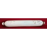 NAILSEA OPALESCENT GLASS ROLLING PIN. APPROX. 38.5CM L USED CONDITION, SLIGHT CHIPS AND CRACKS TO