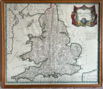 ROBERT MORDEN MAP OF ENGLAND AND WALES. APPROX. 36.5 X 42.5CM