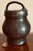 ALFRED DUNHILL, LONDON, PEWTER TOBACCO JAR WITH SCREW COVER