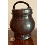 ALFRED DUNHILL, LONDON, PEWTER TOBACCO JAR WITH SCREW COVER