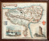 THOMAS MOULE MAP OF THE ISLE OF THANET, 1836. APPROX. 20 X 25CM