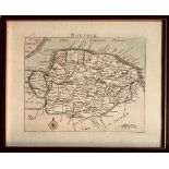 ANTIQUE MAP OF NORFOLK. APPROX. 20.5 X 25.5CM