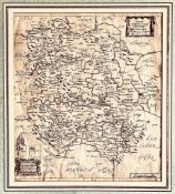 RICHARD BLOME MAP OF HEREFORDSHIRE, POSSIBLY 1676. APPROX. 40 X 51CM