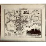 VERNOR AND HOOD TOWN PLAN OF CHESTER 1805. APPROX. 23.5 X 28CM