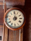 VICTORIAN WALL SCHOOL CLOCK CASE AT FAULT, NOT TESTED FOR WORKING