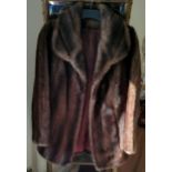 TYBER WOVEN SIMULATED FUR COAT, PLUS FUR STOAL BOTH IN USED CONDITION, UNCHECKED