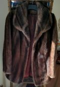 TYBER WOVEN SIMULATED FUR COAT, PLUS FUR STOAL BOTH IN USED CONDITION, UNCHECKED