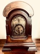 EARLY 19th CENTURY MANTLE CLOCK WITHIN MAHOGANY CASE, SANDWELL OF PRESTON, CASE APPROXIMATELY 47cm