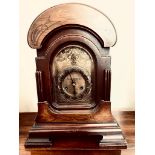 EARLY 19th CENTURY MANTLE CLOCK WITHIN MAHOGANY CASE, SANDWELL OF PRESTON, CASE APPROXIMATELY 47cm